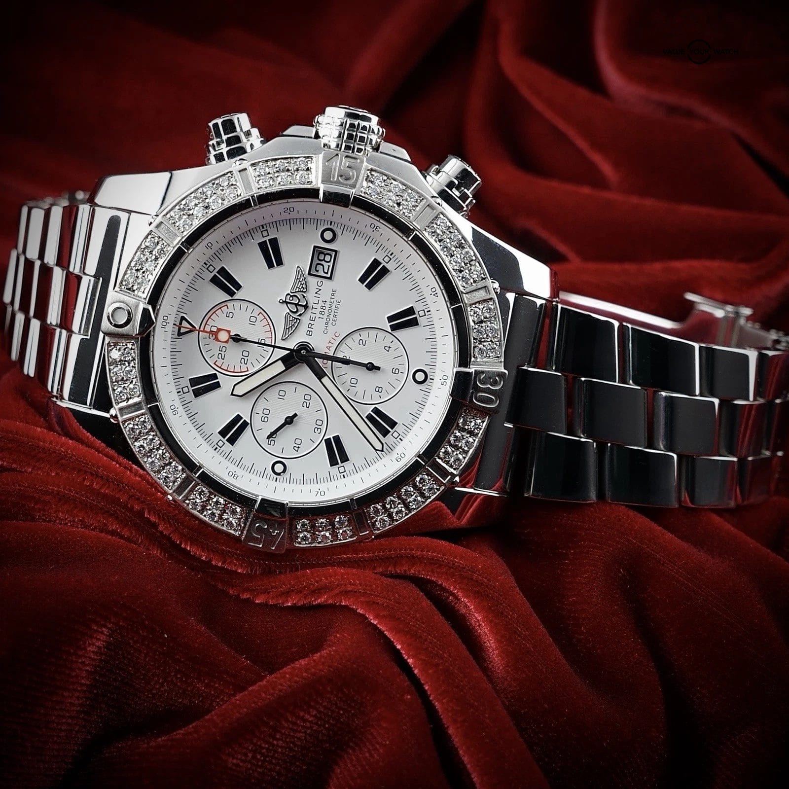 Breitling Super Avenger A13370 | Box & Papers | Diamond Bezel + OEM Bezel - Image 11