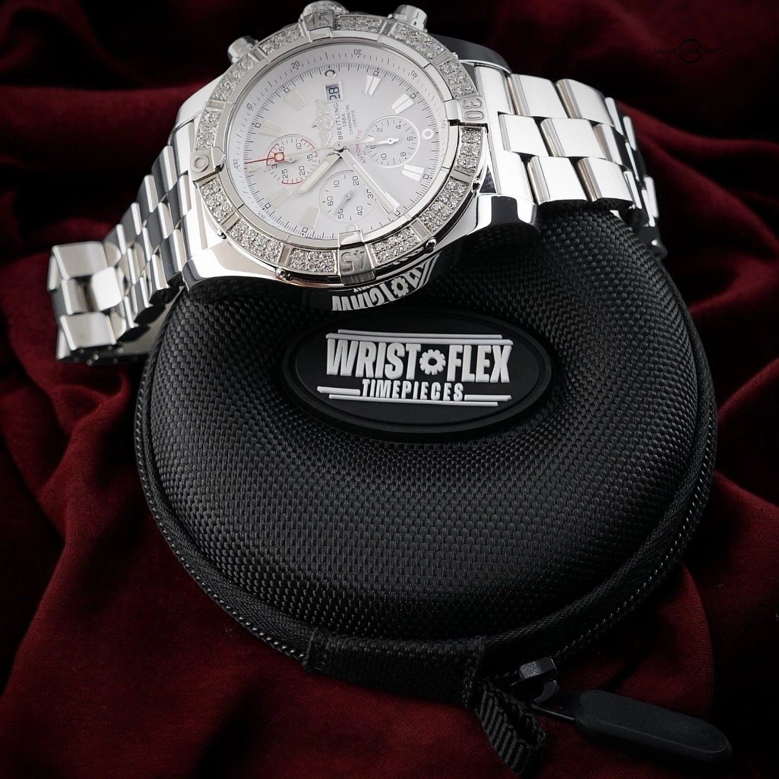 Breitling Super Avenger A13370 | Box & Papers | Diamond Bezel + OEM Bezel - Image 12