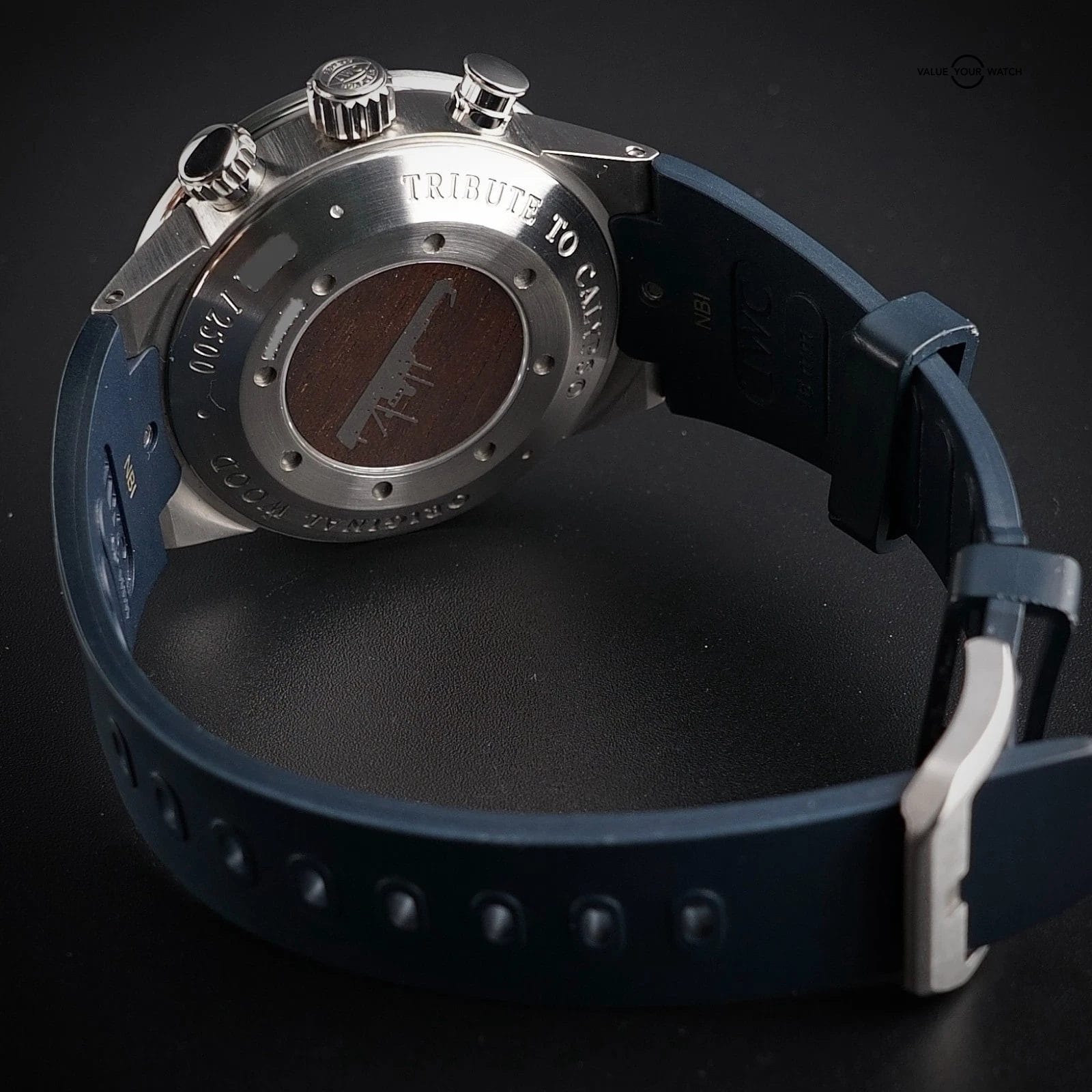 IWC Aquatimer Chronograph - 44mm Cousteau IW378201 - Blue Dial - Wood Inlay - Image 10