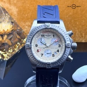 Breitling Avenger M1 Titanium Ivory Dial E73360– Blue Rubber Strap – 44mm