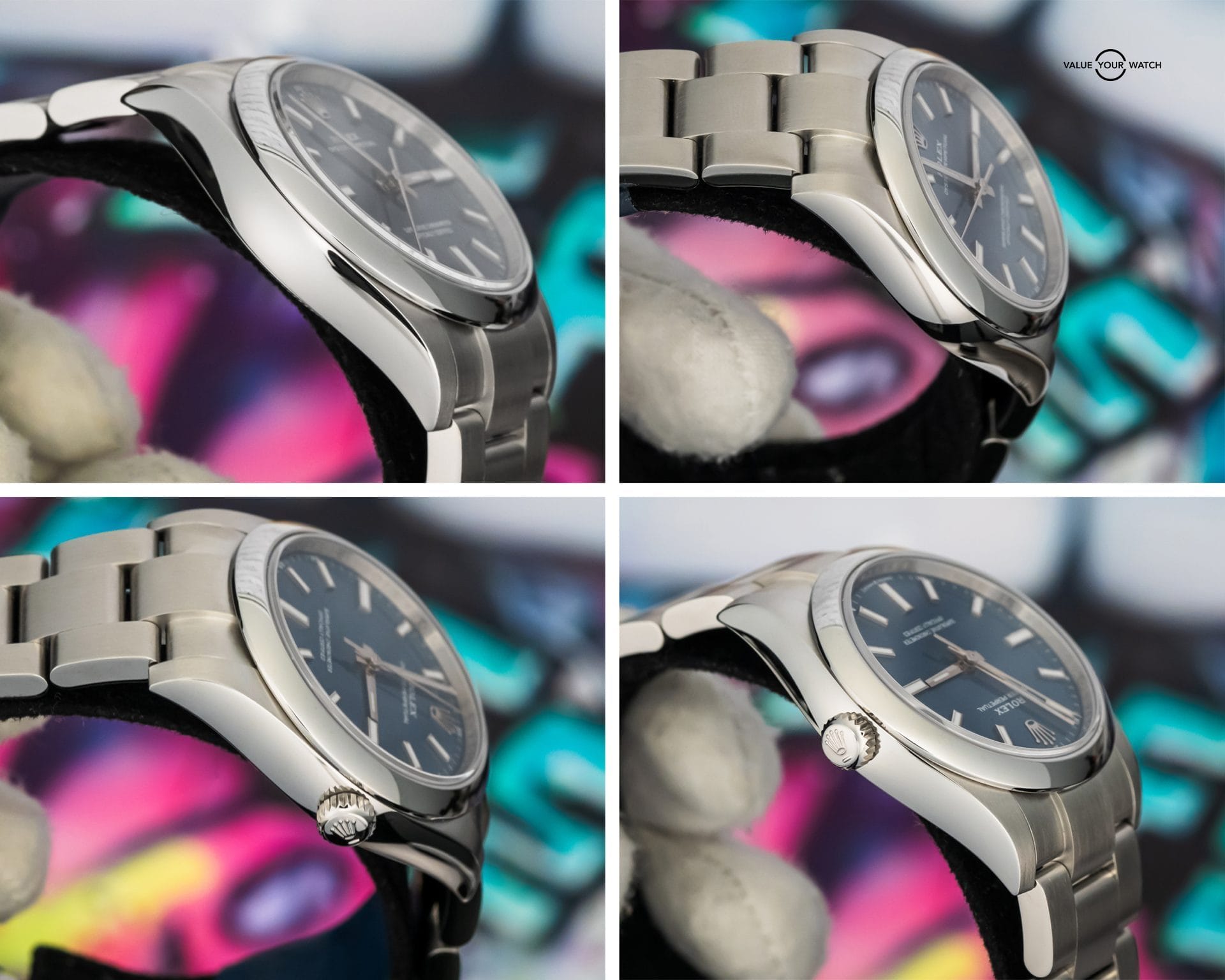 2025 ROLEX Oyster Perpetual 34mm Med Blue Dial – UNWORN BOX & PAPERS – 124200 - Image 9