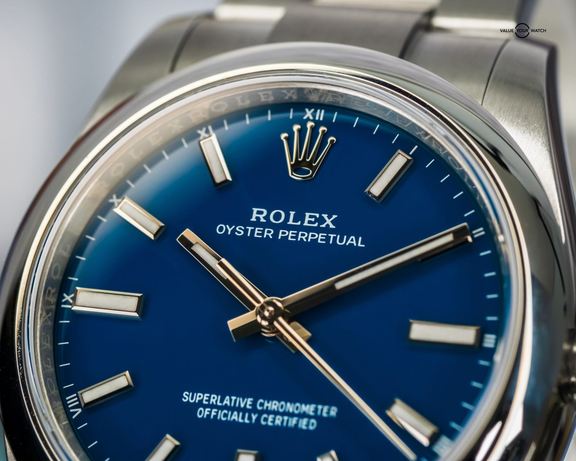 2025 ROLEX Oyster Perpetual 34mm Med Blue Dial – UNWORN BOX & PAPERS – 124200 - Image 13