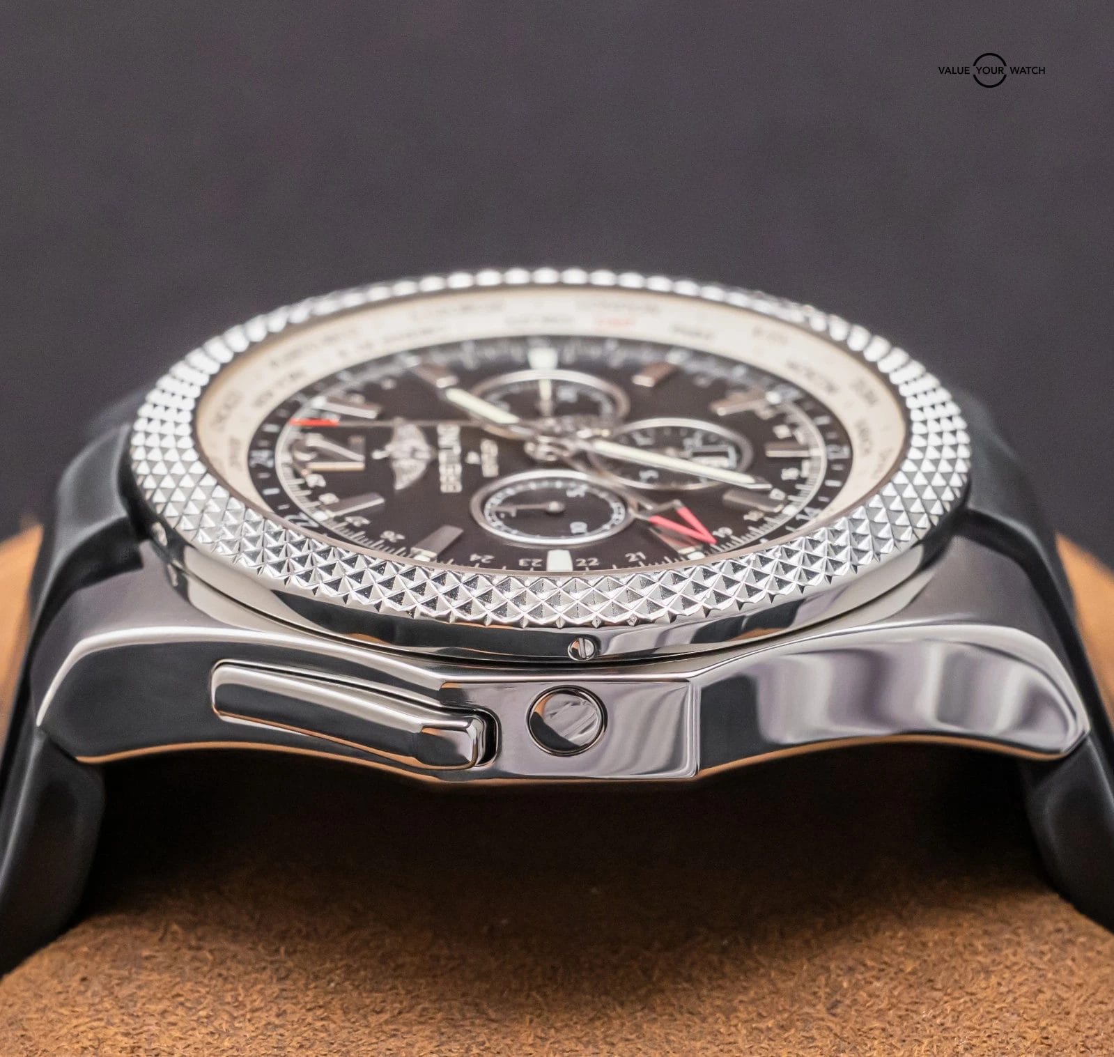 Breitling Bentley GMT 49mm $11K MSRP SERVICED Chronograph Deploy Rubber A47362 - Image 9
