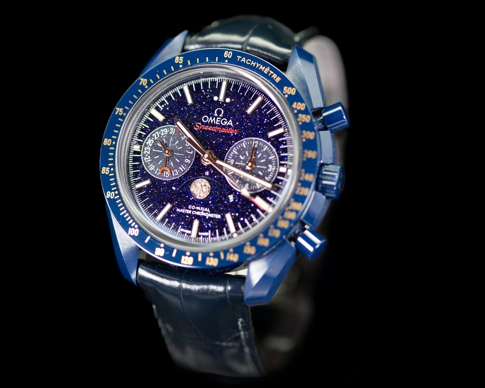 Omega Speedmaster Moonphase “Blue Side of the Moon” | Ref. 304.93.44.52.03.002 | 44mm | Aventurine Dial | Complete Set - Image 3