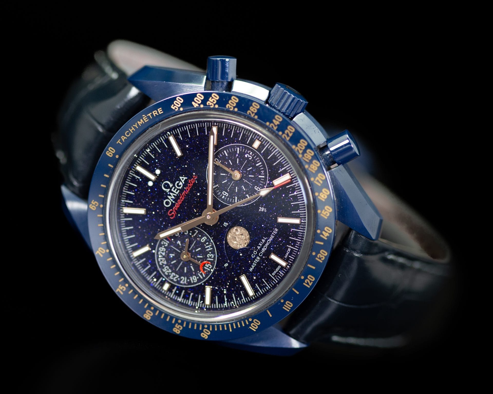 Omega Speedmaster Moonphase “Blue Side of the Moon” | Ref. 304.93.44.52.03.002 | 44mm | Aventurine Dial | Complete Set - Image 9