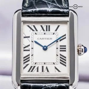 Cartier Tank Solo Small Model Ladies’ 31mm Silver Dial Steel Leather W5200005