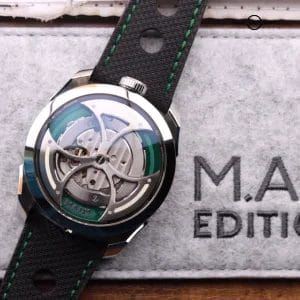 M.A.D Editions Green Edition Stainless Steel Skeleton 42mm M.A.D 1 Watch B+P