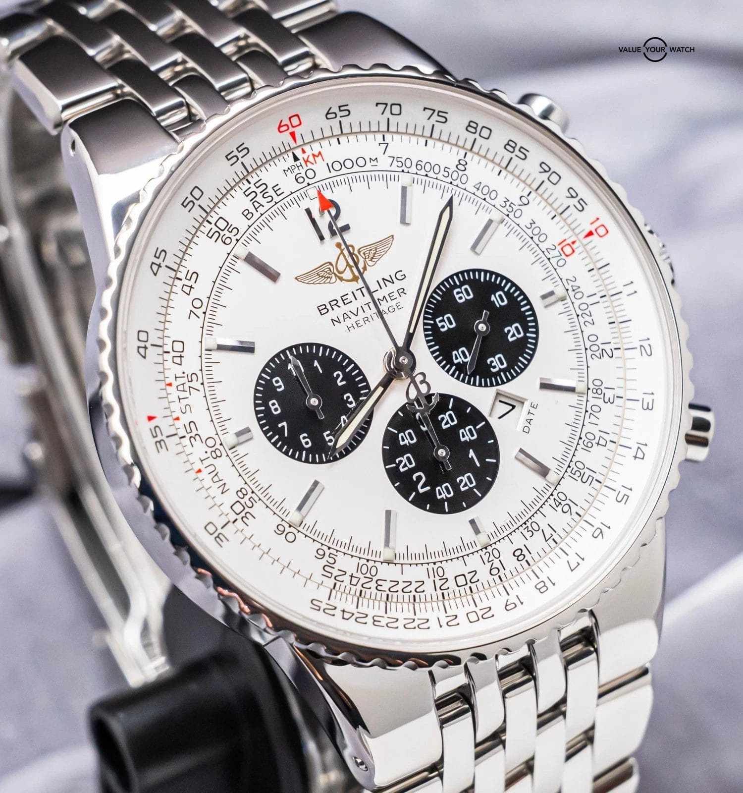 Breitling Navitimer Heritage 43 Panda Dial WARRANTY Box Manuals Pilot A35340