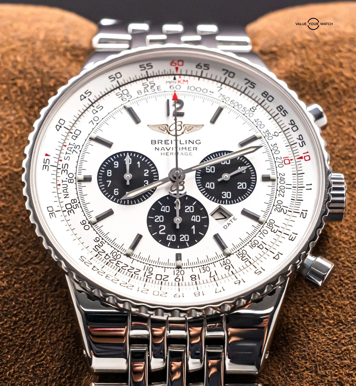 Breitling Navitimer Heritage 43 Panda Dial WARRANTY Box Manuals Pilot A35340 - Image 8