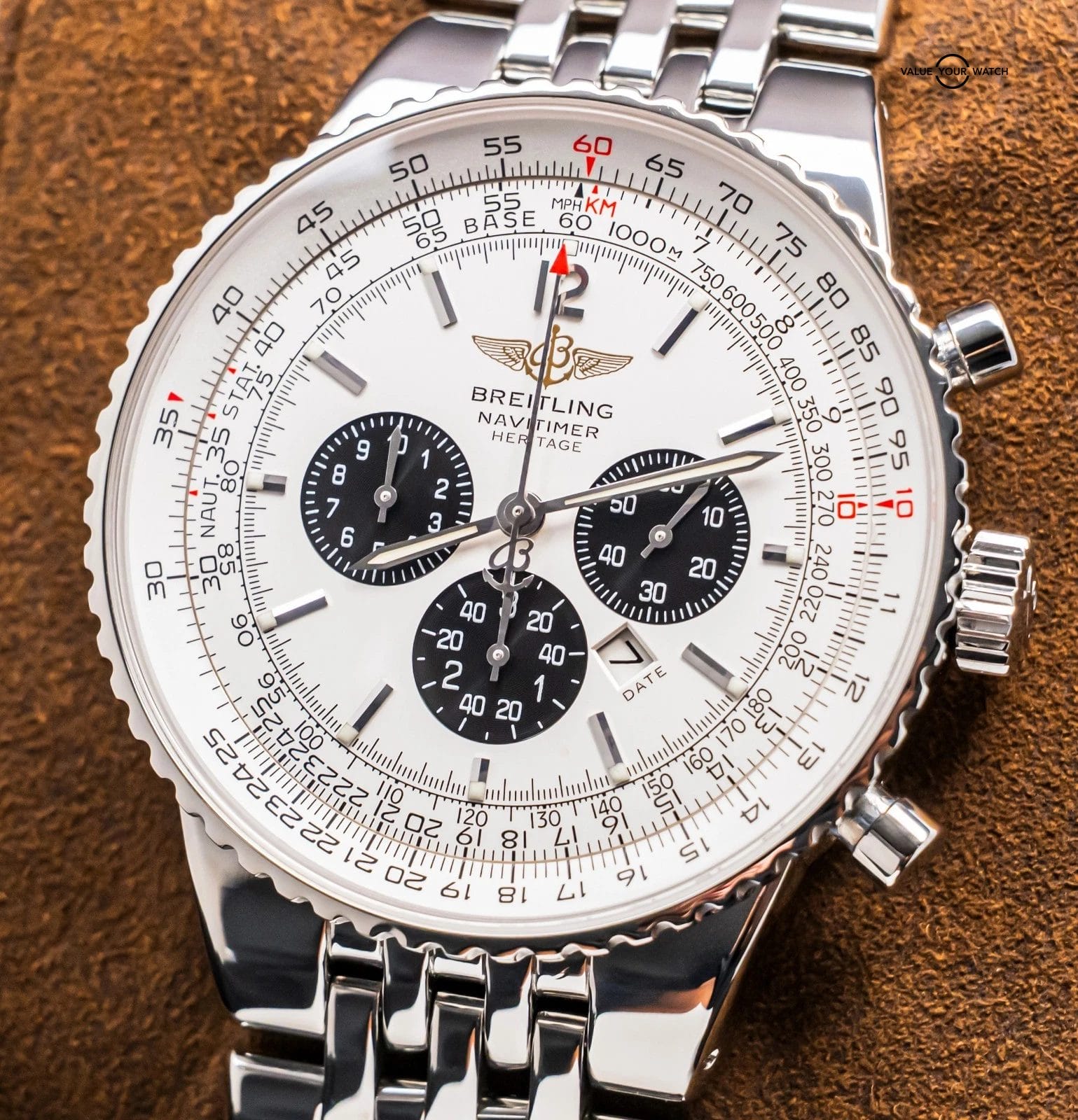 Breitling Navitimer Heritage 43 Panda Dial WARRANTY Box Manuals Pilot A35340 - Image 14