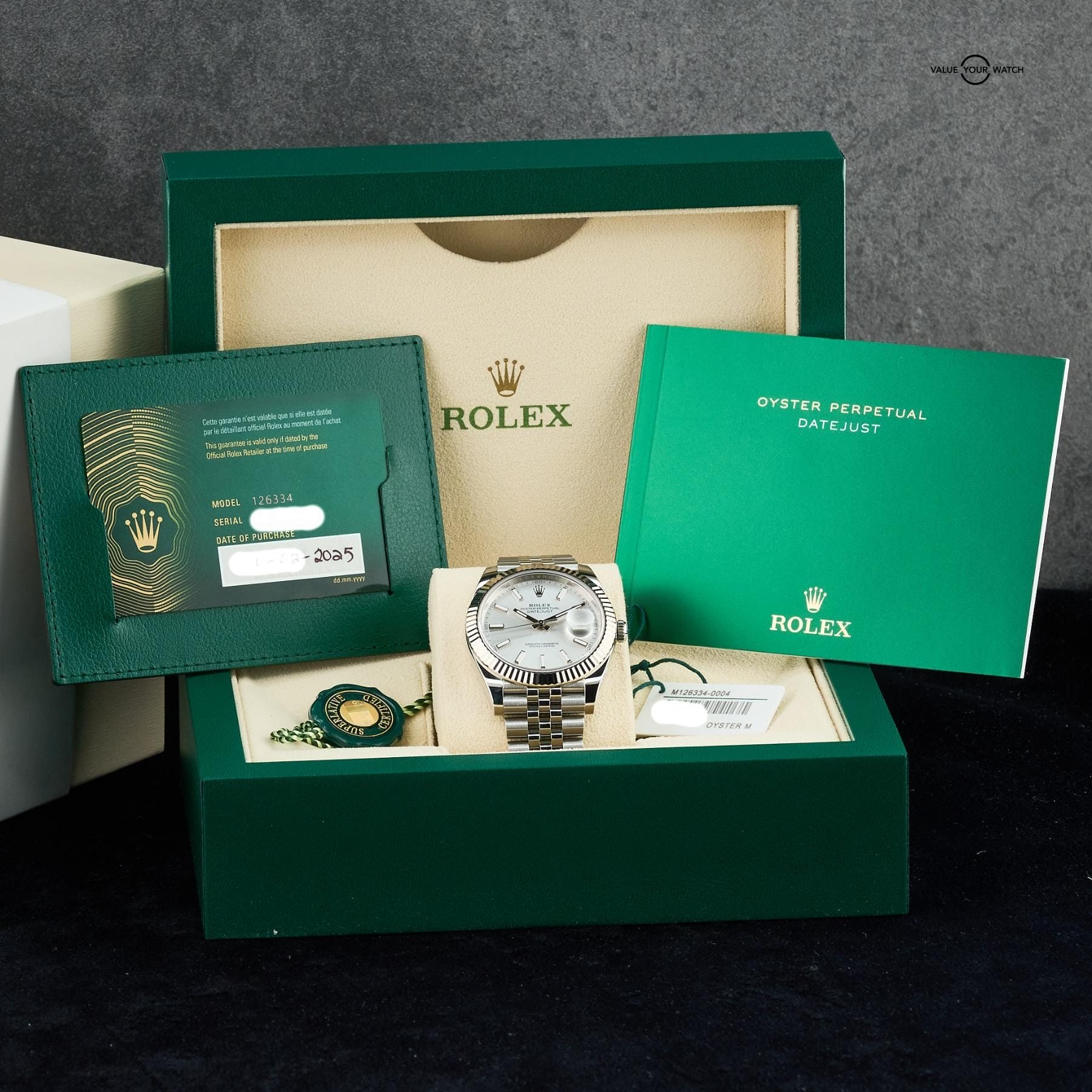 Rolex Datejust 41 Steel White Gold Fluted Bezel 126334 Full Set - Image 2