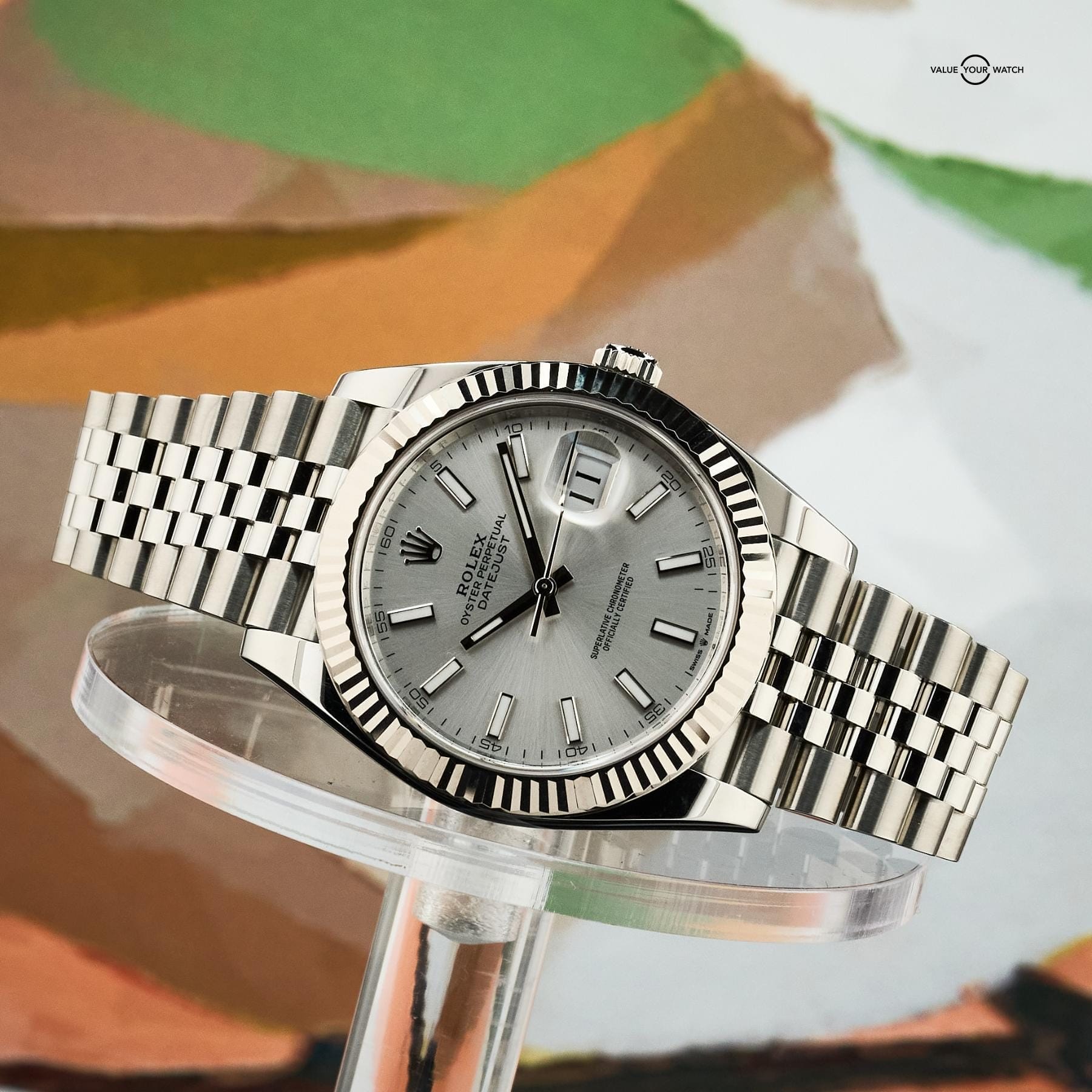 Rolex Datejust 41 Steel White Gold Fluted Bezel 126334 Full Set - Image 4