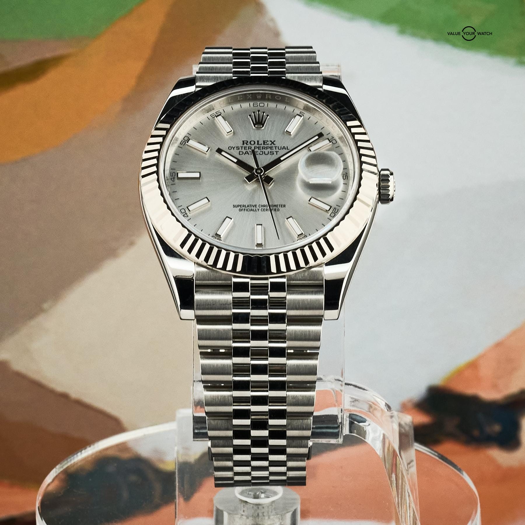 Rolex Datejust 41 Steel White Gold Fluted Bezel 126334 Full Set - Image 5