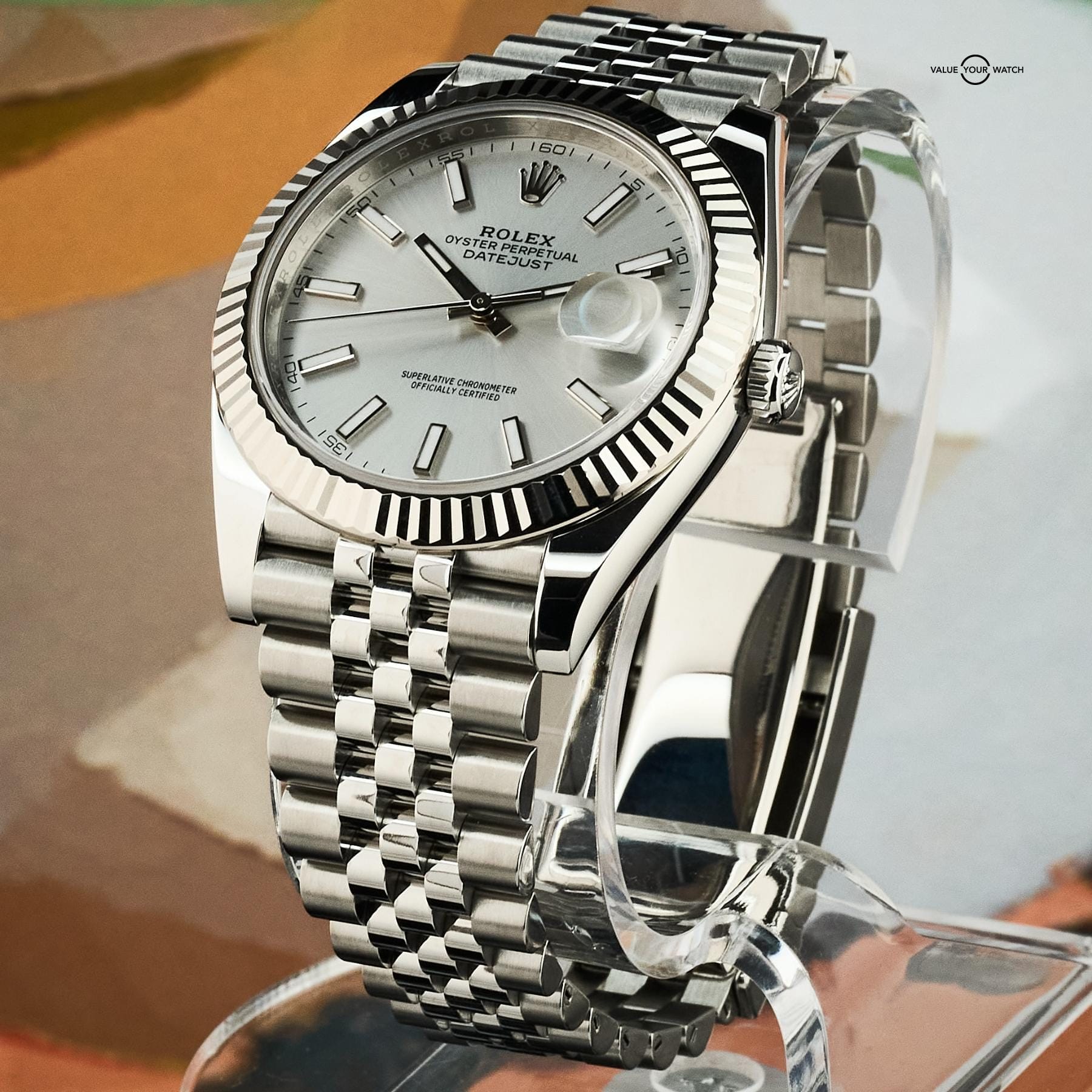 Rolex Datejust 41 Steel White Gold Fluted Bezel 126334 Full Set - Image 6