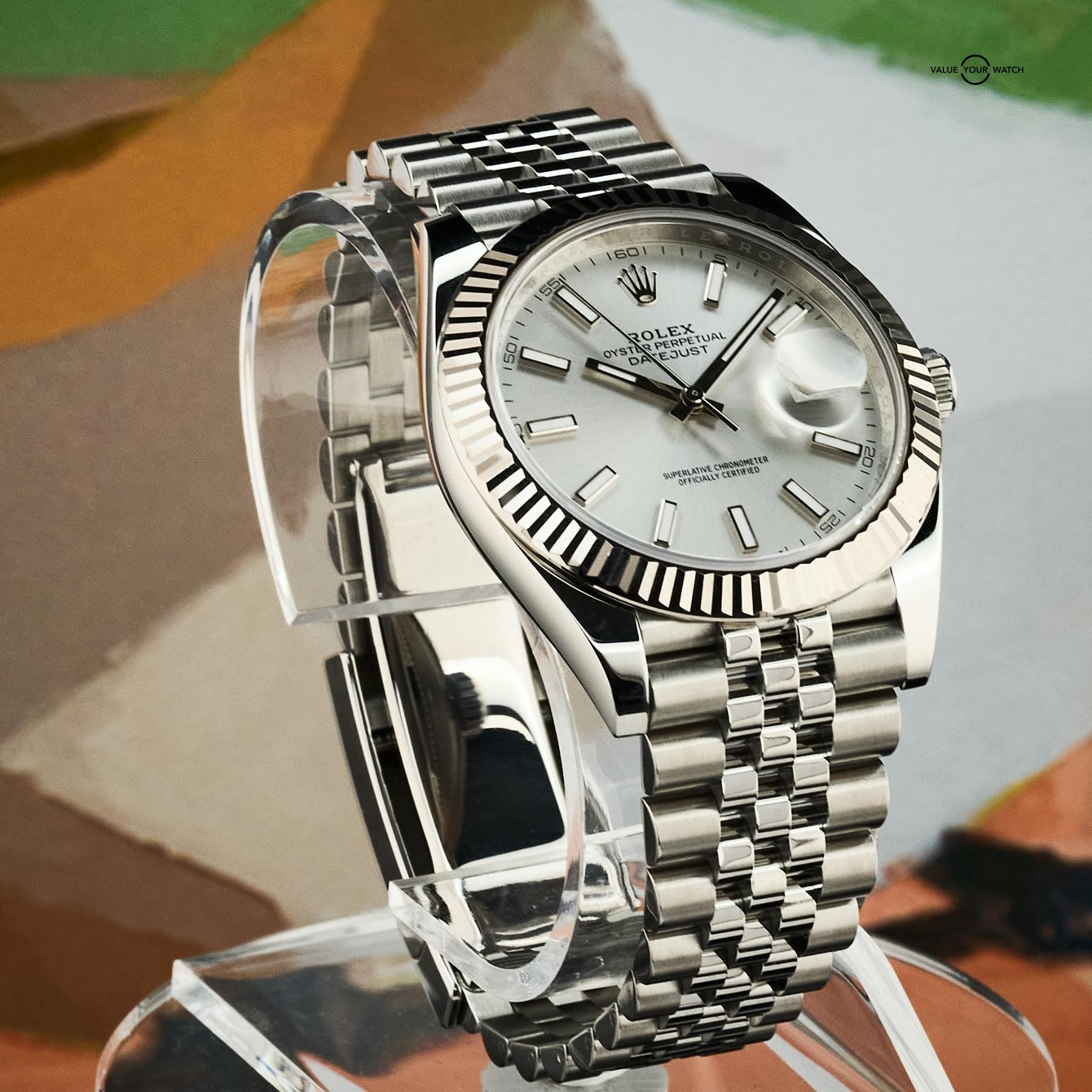 Rolex Datejust 41 Steel White Gold Fluted Bezel 126334 Full Set - Image 8