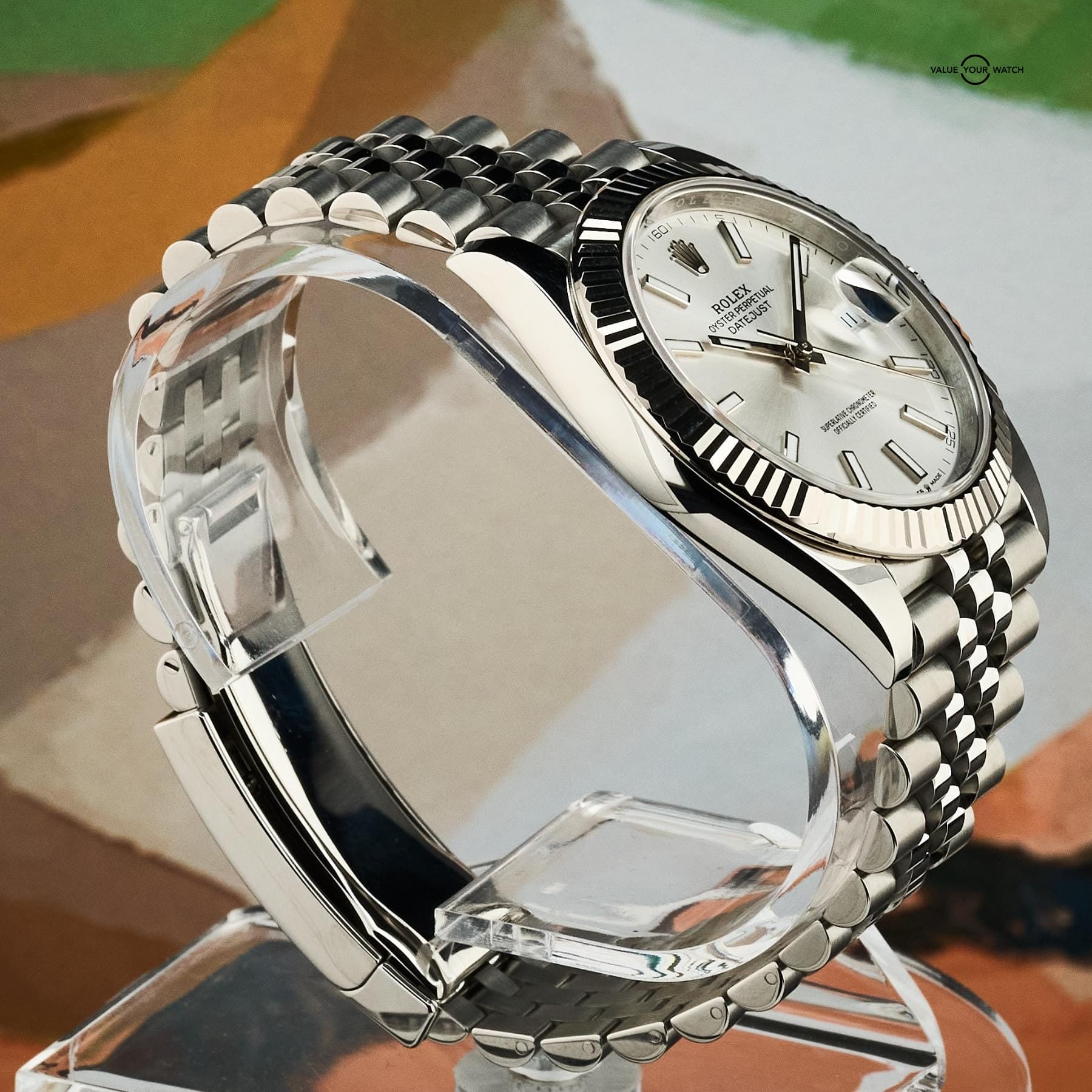 Rolex Datejust 41 Steel White Gold Fluted Bezel 126334 Full Set - Image 9