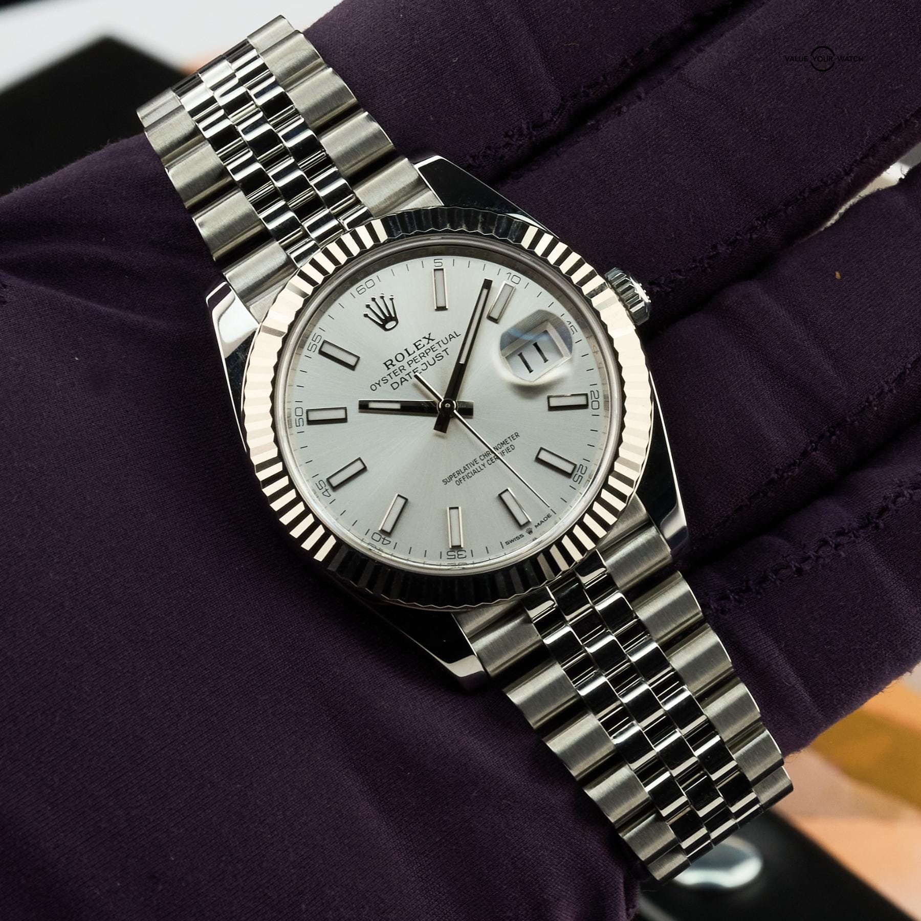 Rolex Datejust 41 Steel White Gold Fluted Bezel 126334 Full Set - Image 11