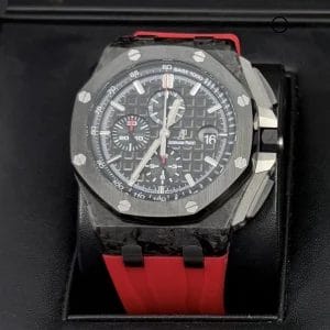 2014 BOX PAPERS Forged Carbon Black Dial Royal Oak Offshore 44mm