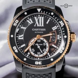 Cartier Calibre de Cartier Diver Two-Tone 18K Rose Gold ADLC $13K MSRP W2CA0004