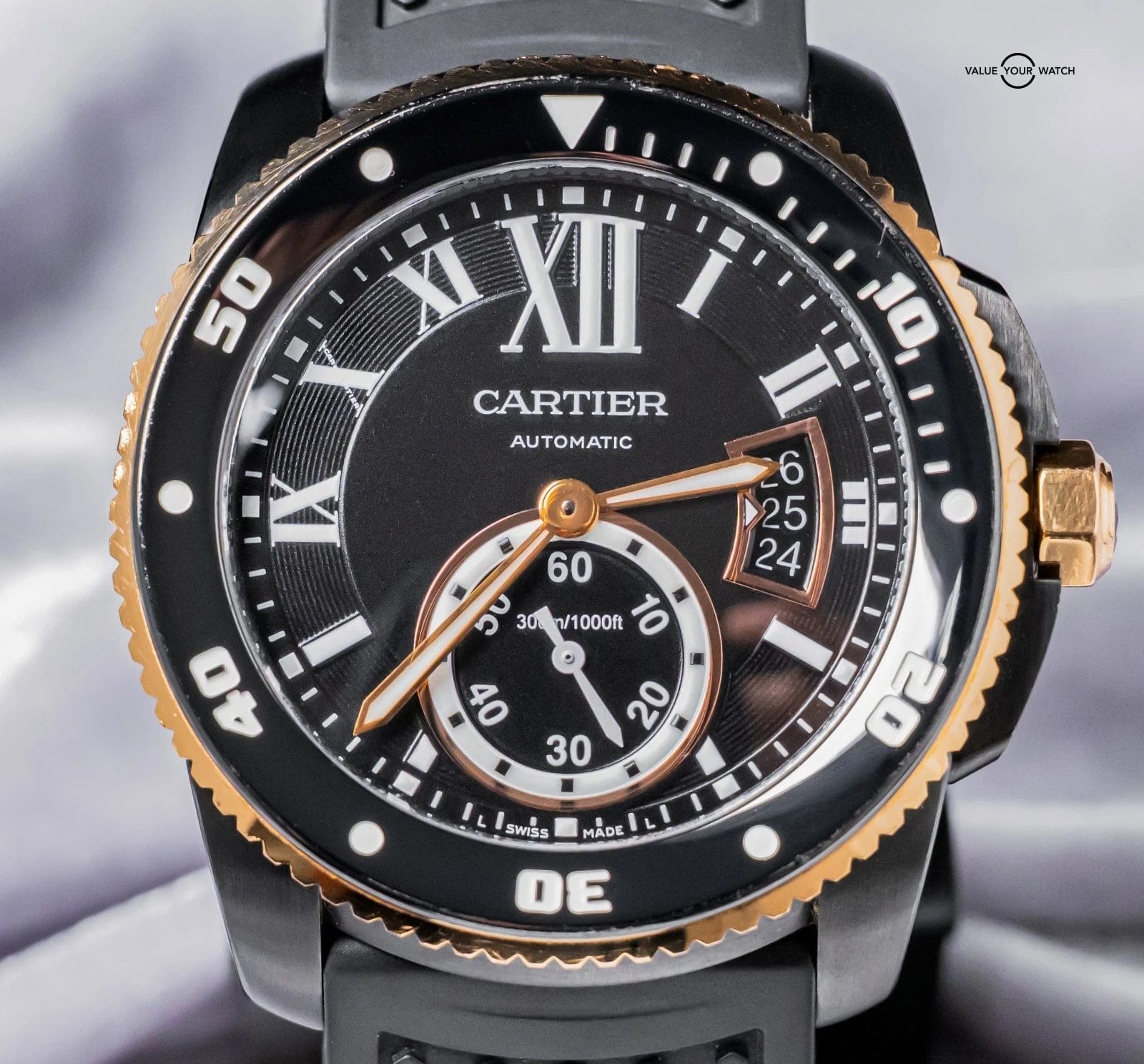 Cartier Calibre de Cartier Diver Two-Tone 18K Rose Gold ADLC $13K MSRP W2CA0004 - Image 3