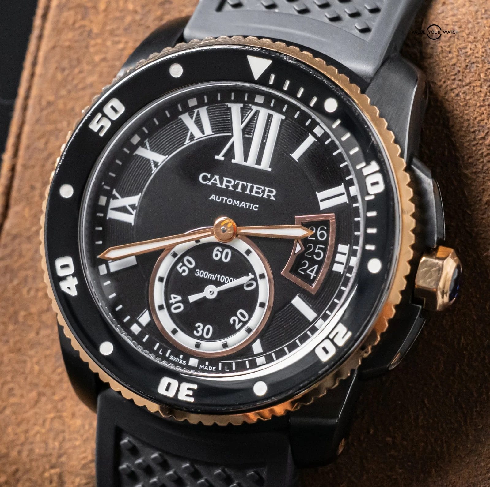 Cartier Calibre de Cartier Diver Two-Tone 18K Rose Gold ADLC $13K MSRP W2CA0004 - Image 4