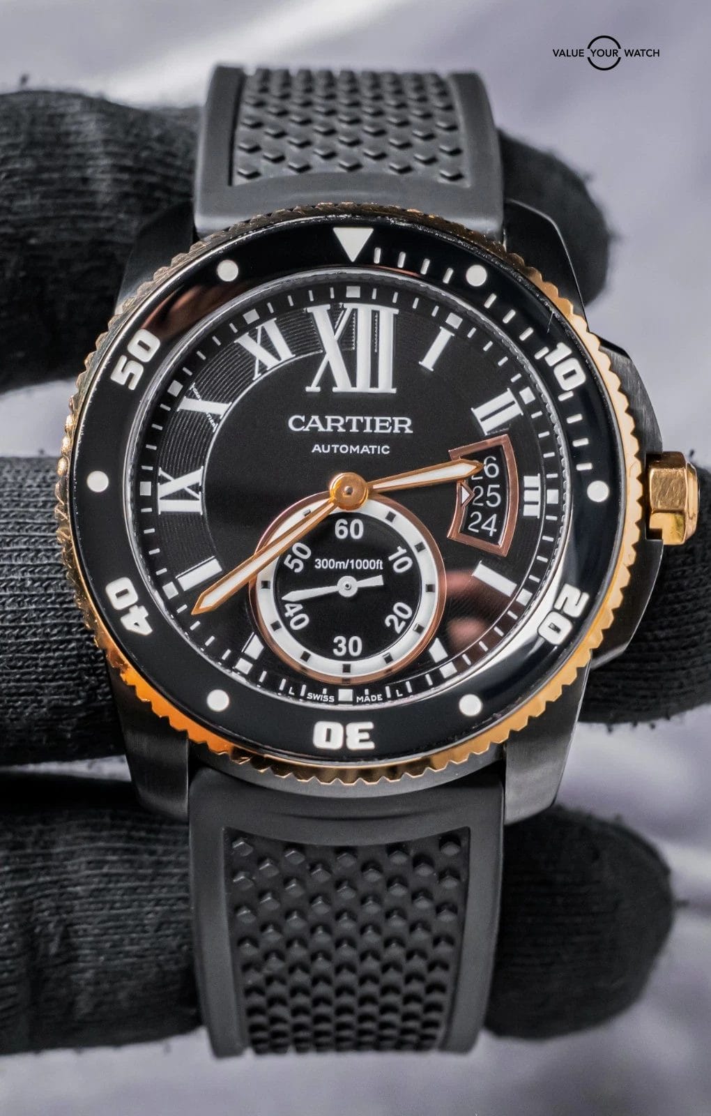 Cartier Calibre de Cartier Diver Two-Tone 18K Rose Gold ADLC $13K MSRP W2CA0004 - Image 8