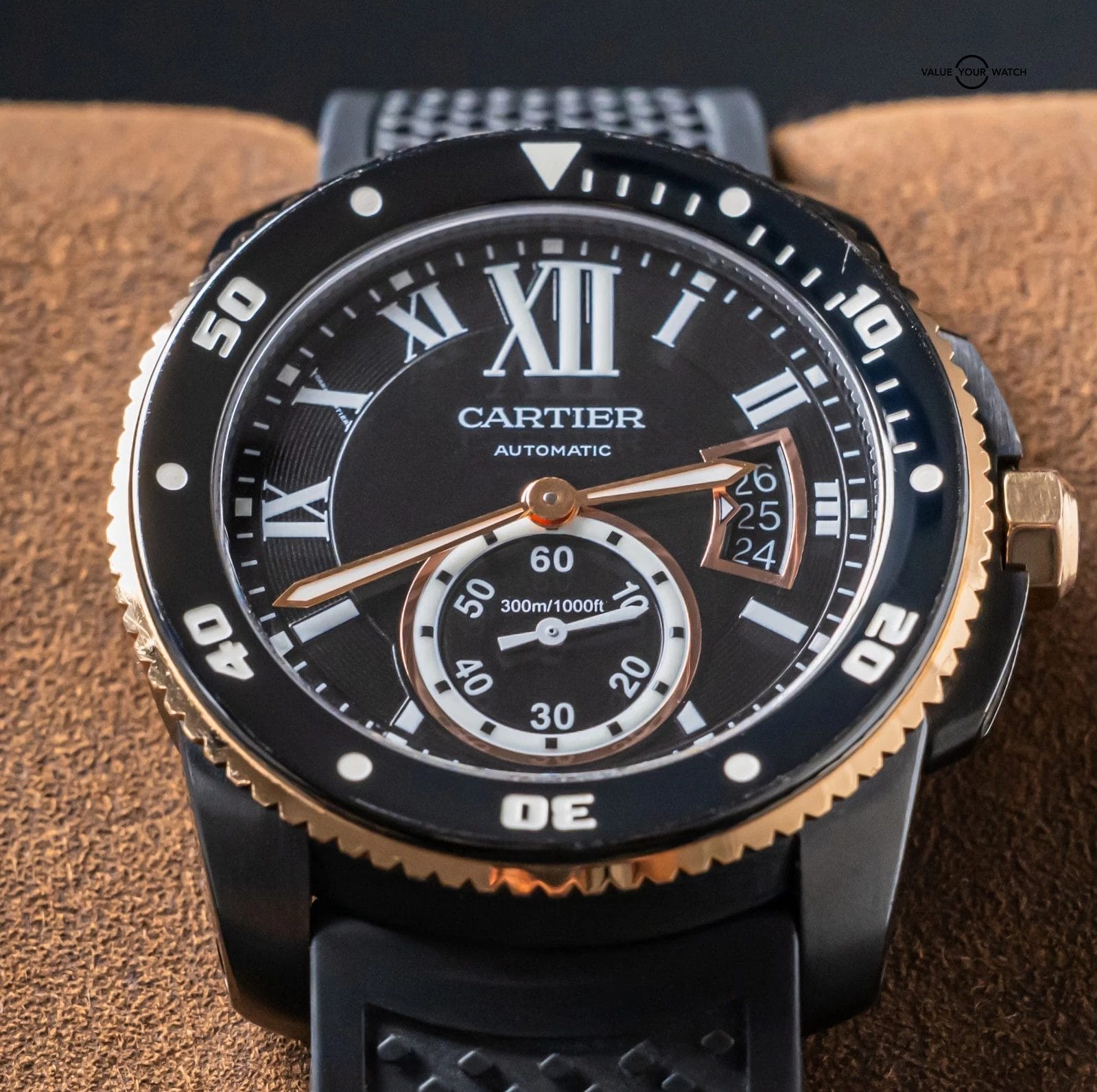 Cartier Calibre de Cartier Diver Two-Tone 18K Rose Gold ADLC $13K MSRP W2CA0004 - Image 9