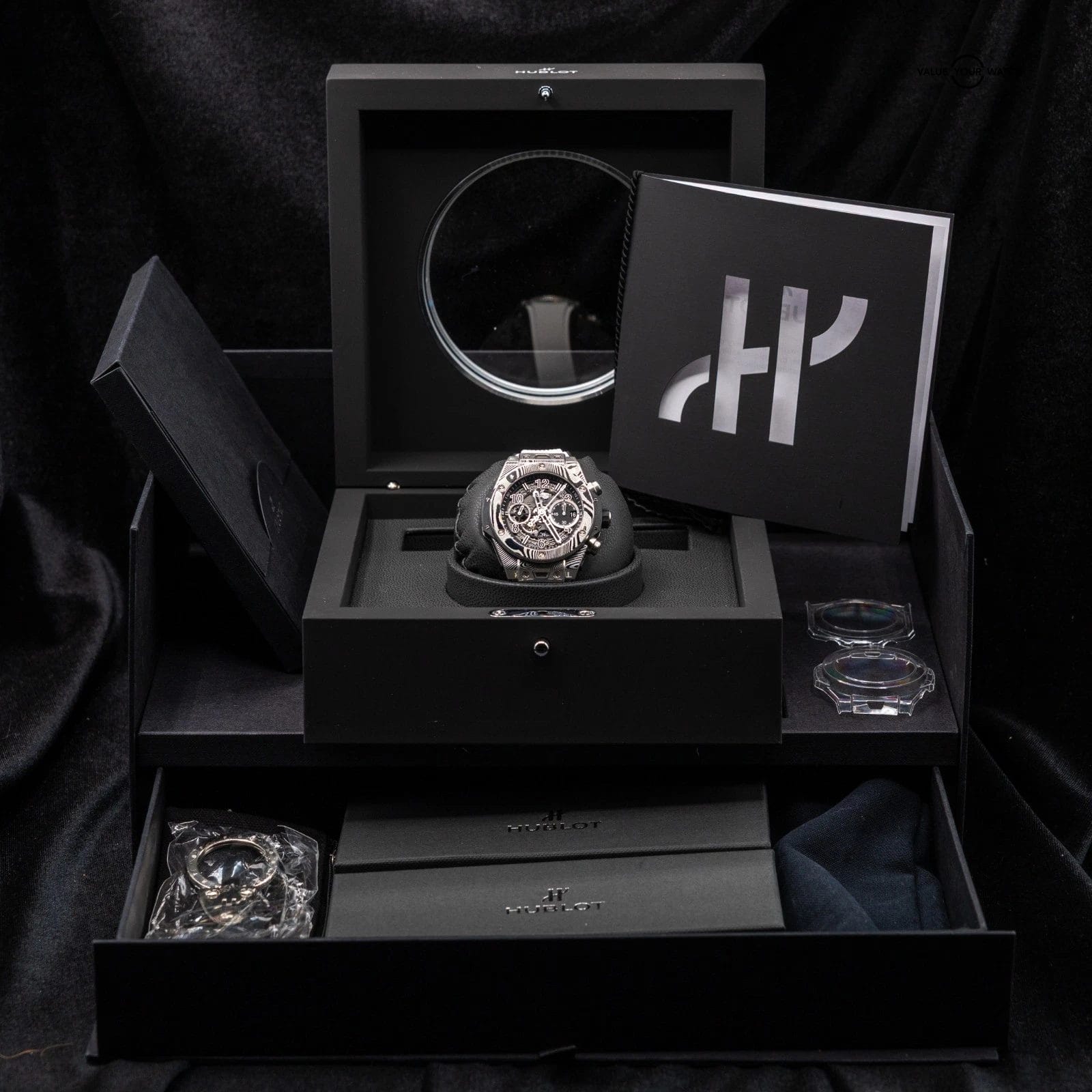 Hublot Big Bang Unico Gourmet 42mm Damascus Steel! Limited run, Full Set! VIDEO - Image 15