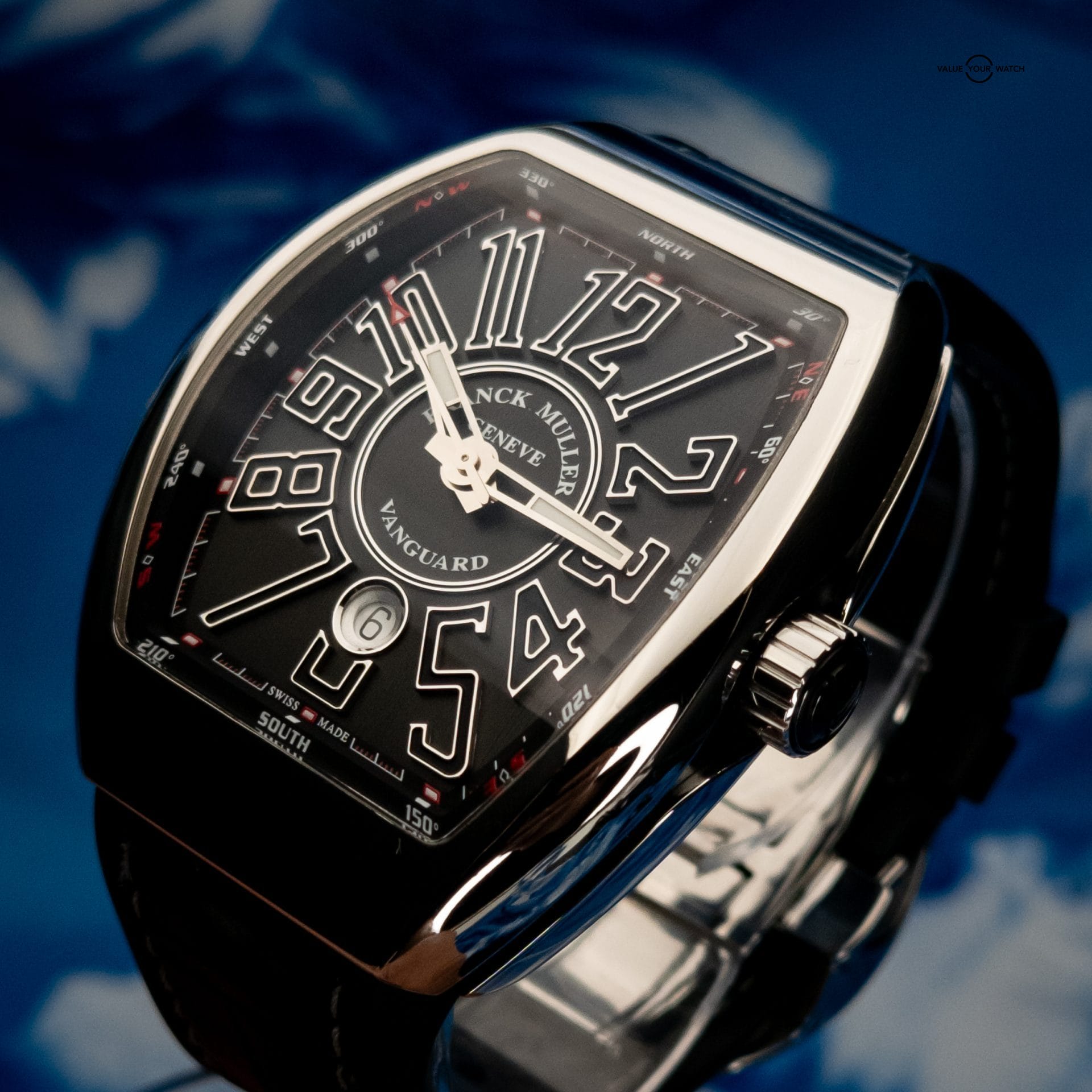 Franck Muller Vanguard V 45 SC DT AC.NR Stainless Steel Black Dial 44mm Full Set - Image 5