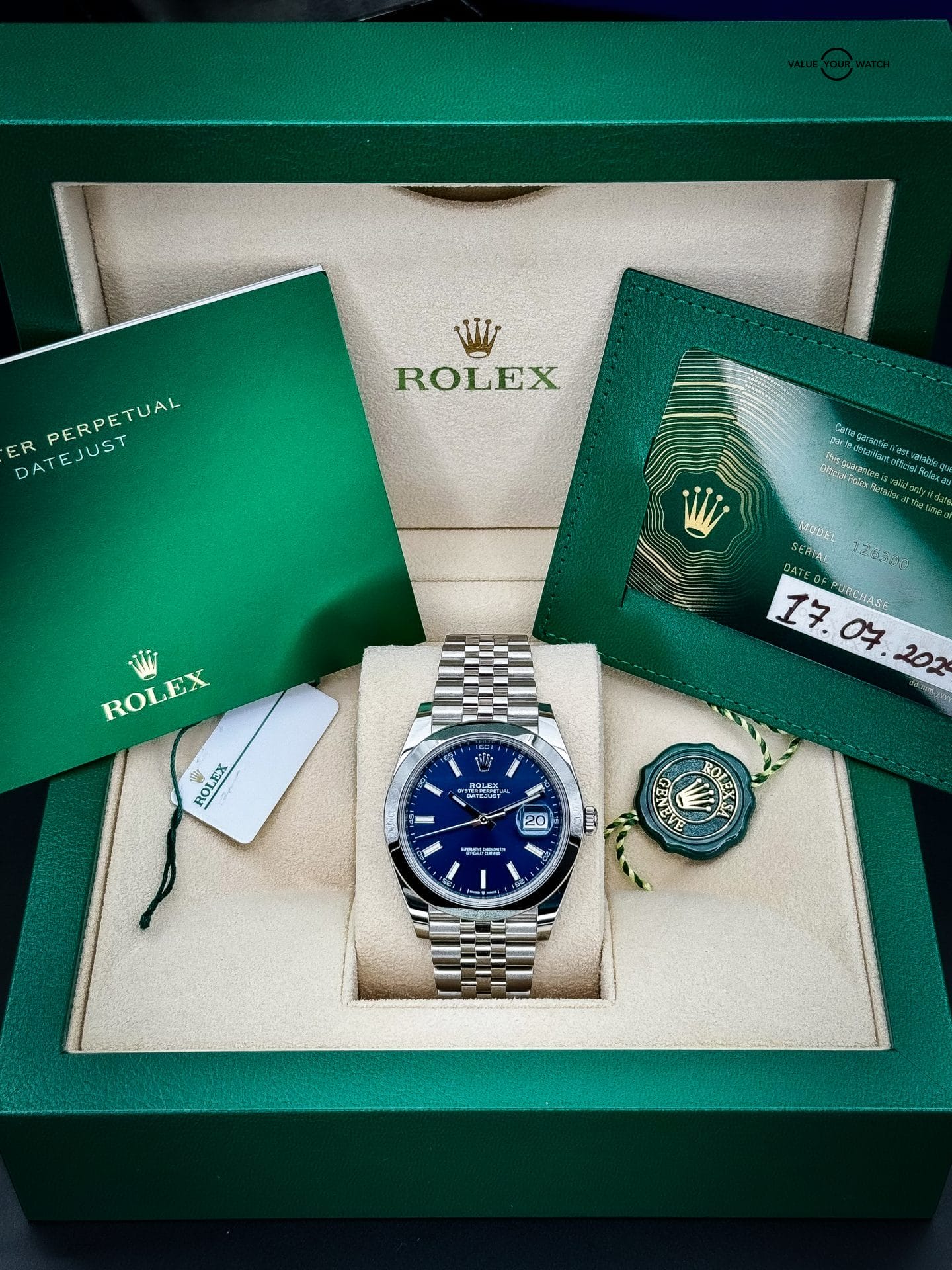 Rolex Datejust 41 | Ref. 126300 | Blue Stick Dial | 41mm | 2024 | (Full Set) - Image 10