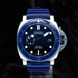 Panerai Submersible Blu Profondo PAM01289 44MM Steel Blue Dial Full Set WARRANTY