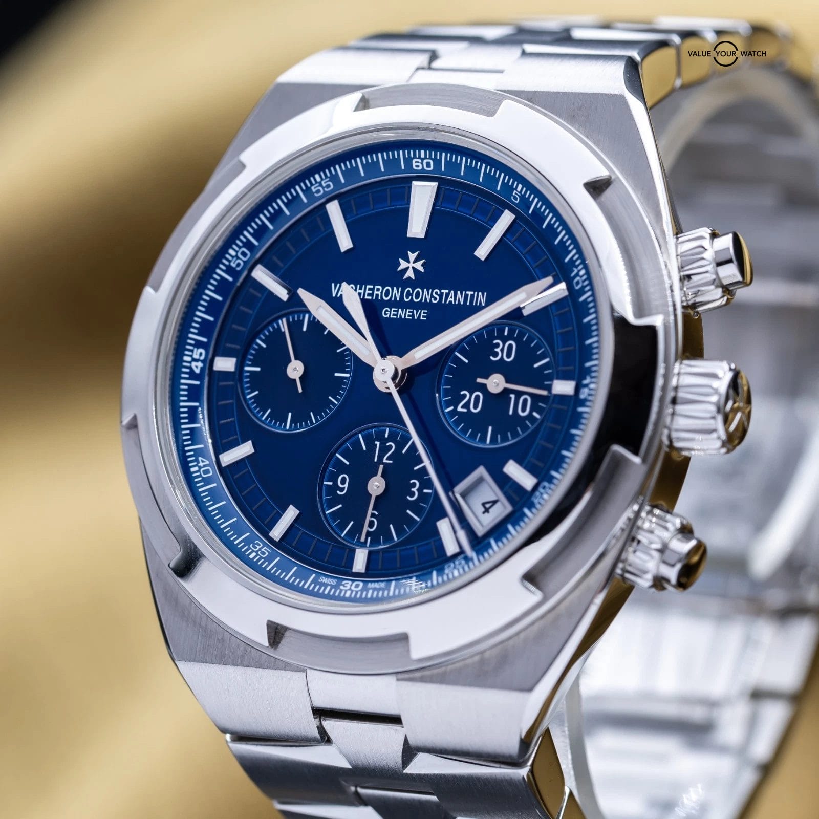 Vacheron Constantin Overseas Chronograph 5500V Blue 42.5mm VC Full Set w/Straps - Image 5