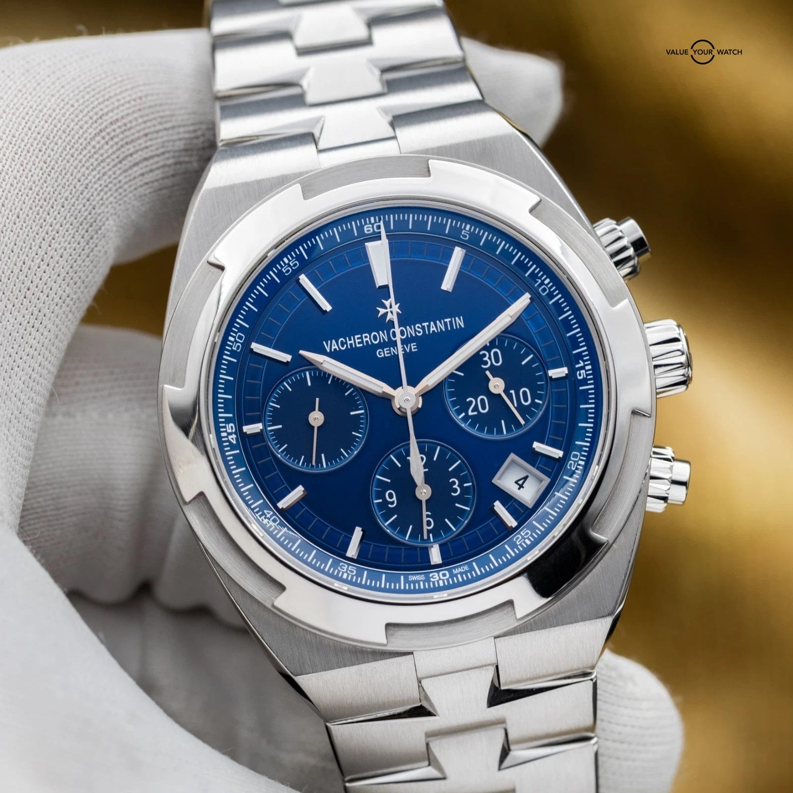 Vacheron Constantin Overseas Chronograph 5500V Blue 42.5mm VC Full Set w/Straps - Image 3