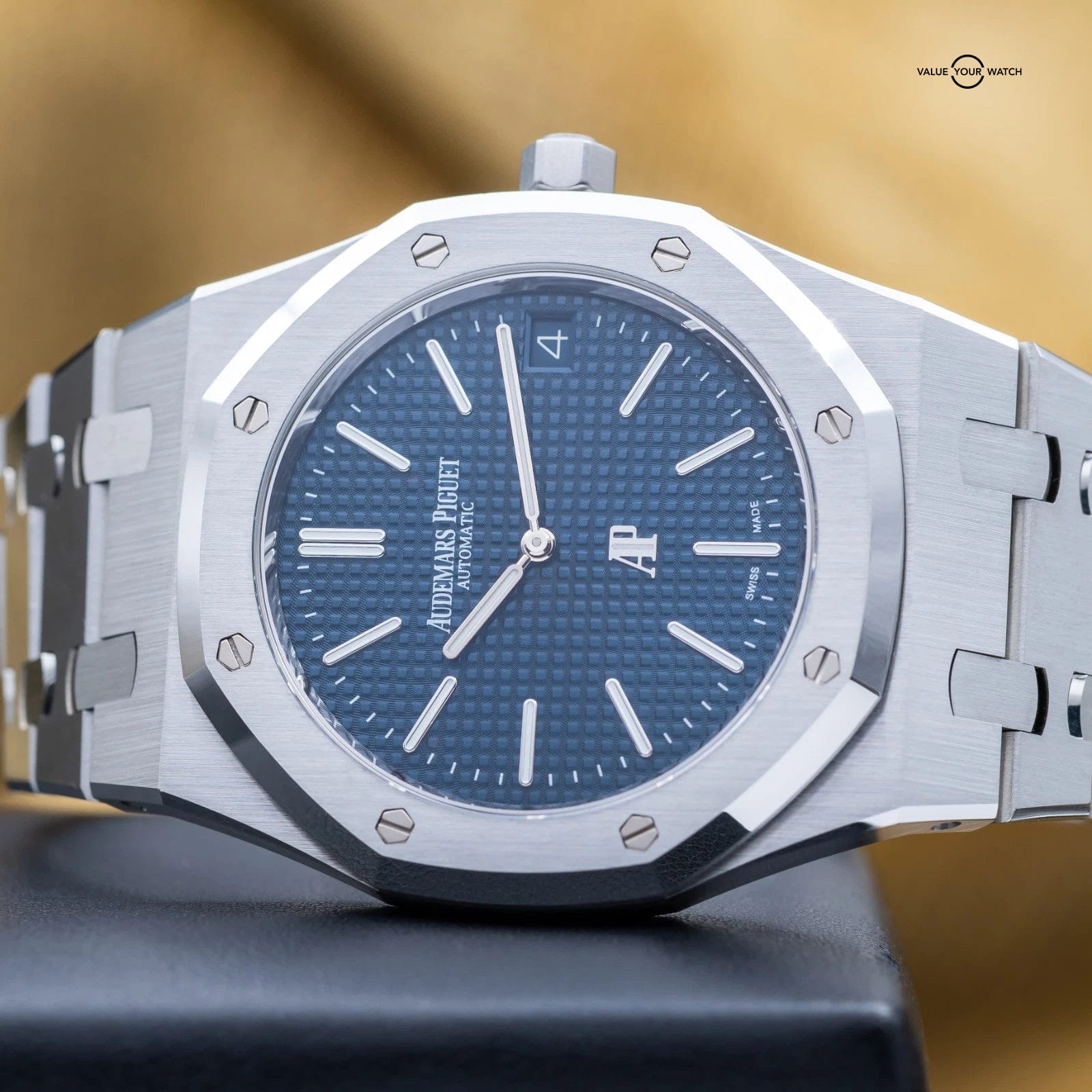 Audemars Piguet Royal Oak ‘Jumbo’ Extra Thin Steel Blue 39mm AP 16202ST Full Set - Image 3