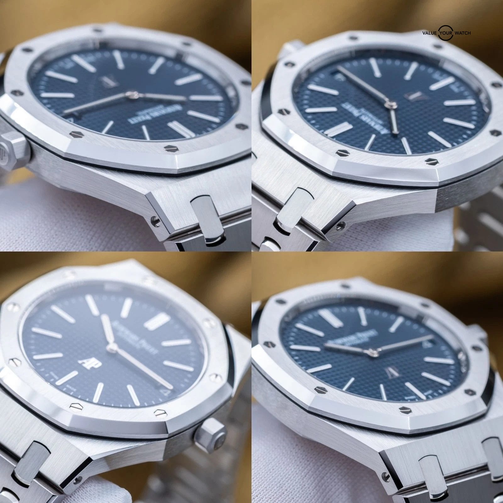 Audemars Piguet Royal Oak ‘Jumbo’ Extra Thin Steel Blue 39mm AP 16202ST Full Set - Image 12