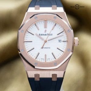 Audemars Piguet Royal Oak 41mm AP 15400OR Rose Gold White Silver Dial – Full Set