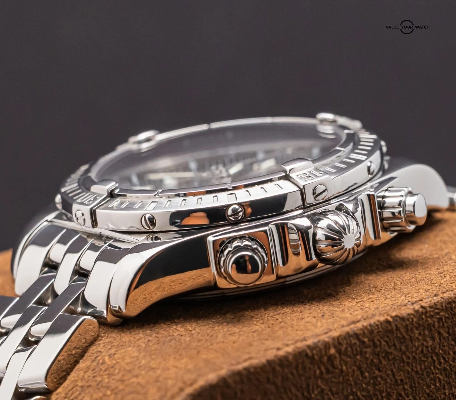 Breitling Chronomat Evolution 43mm Gray Dial Bracelet Box Chronograph A13356 - Image 10