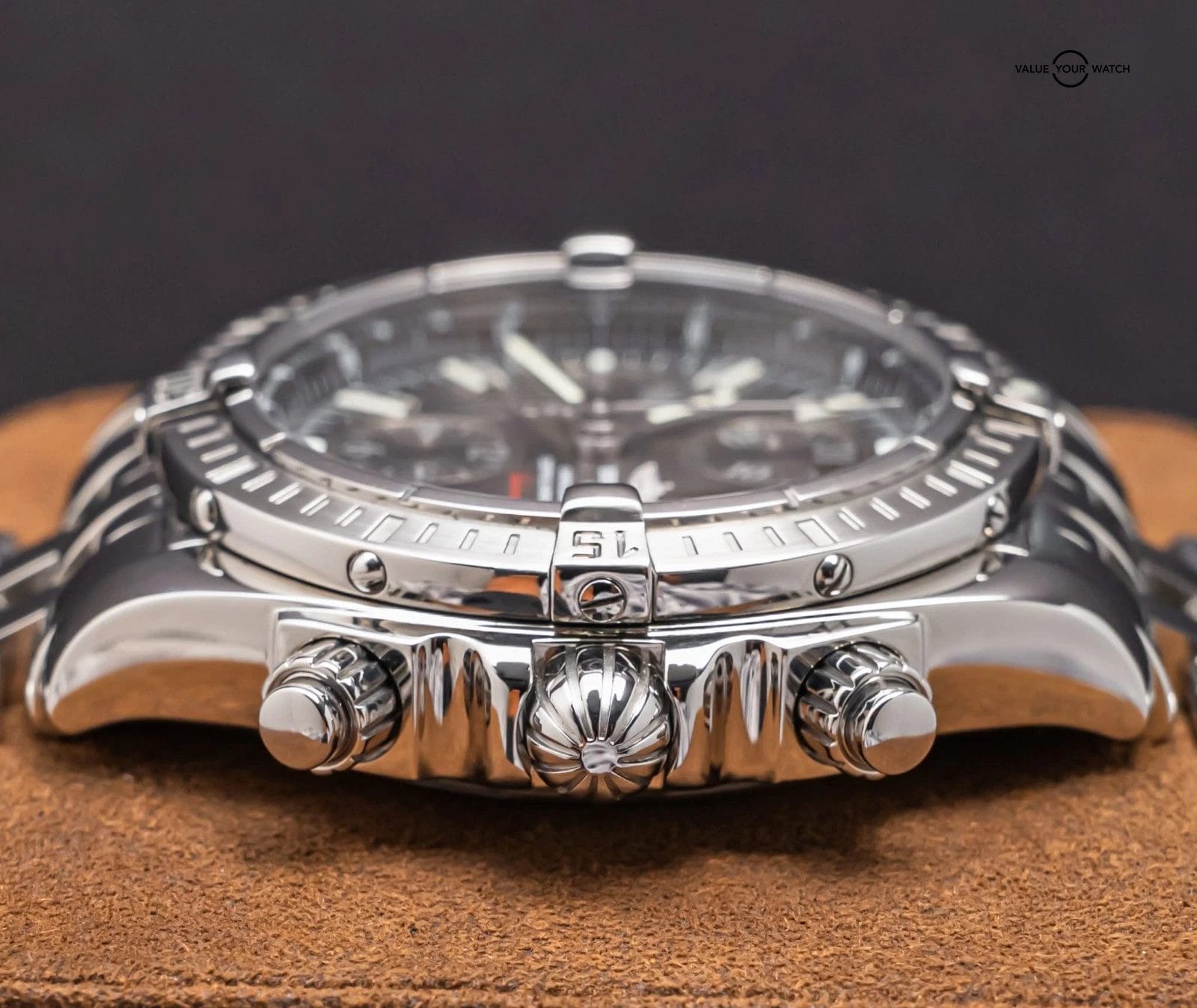 Breitling Chronomat Evolution 43mm Gray Dial Bracelet Box Chronograph A13356 - Image 11