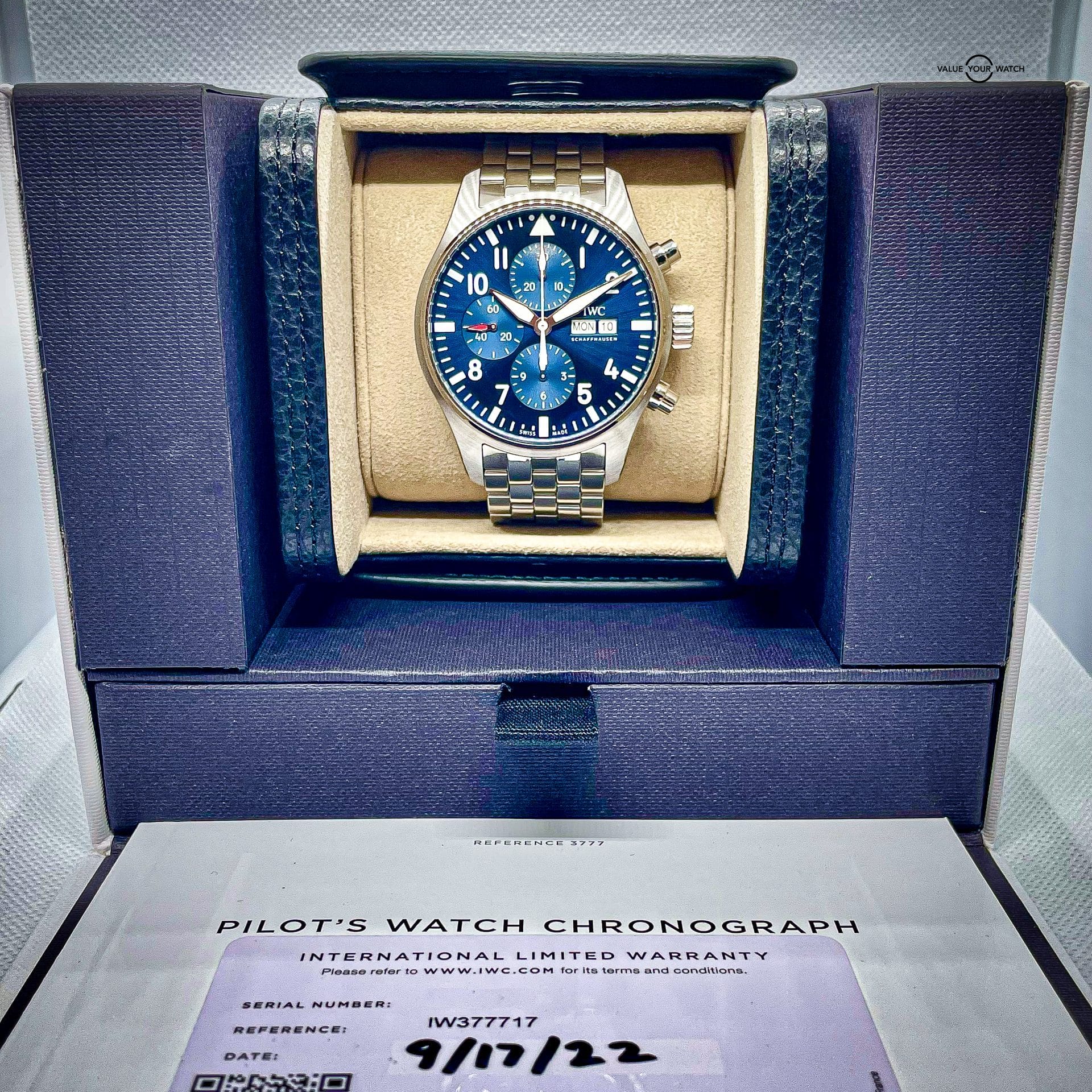IWC Pilot’s Watch Chronograph “Le Petit Prince” | Ref. IW377717 | Blue Dial | 43mm (Full Set) - Image 9