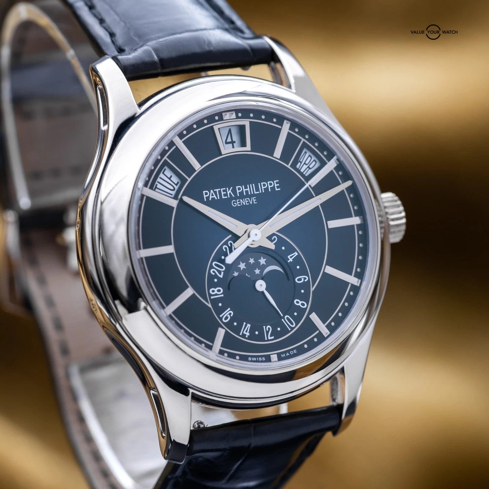 Patek Philippe Annual Calendar Moonphase White Gold Blue 40mm - 5205G Full Set - Image 4