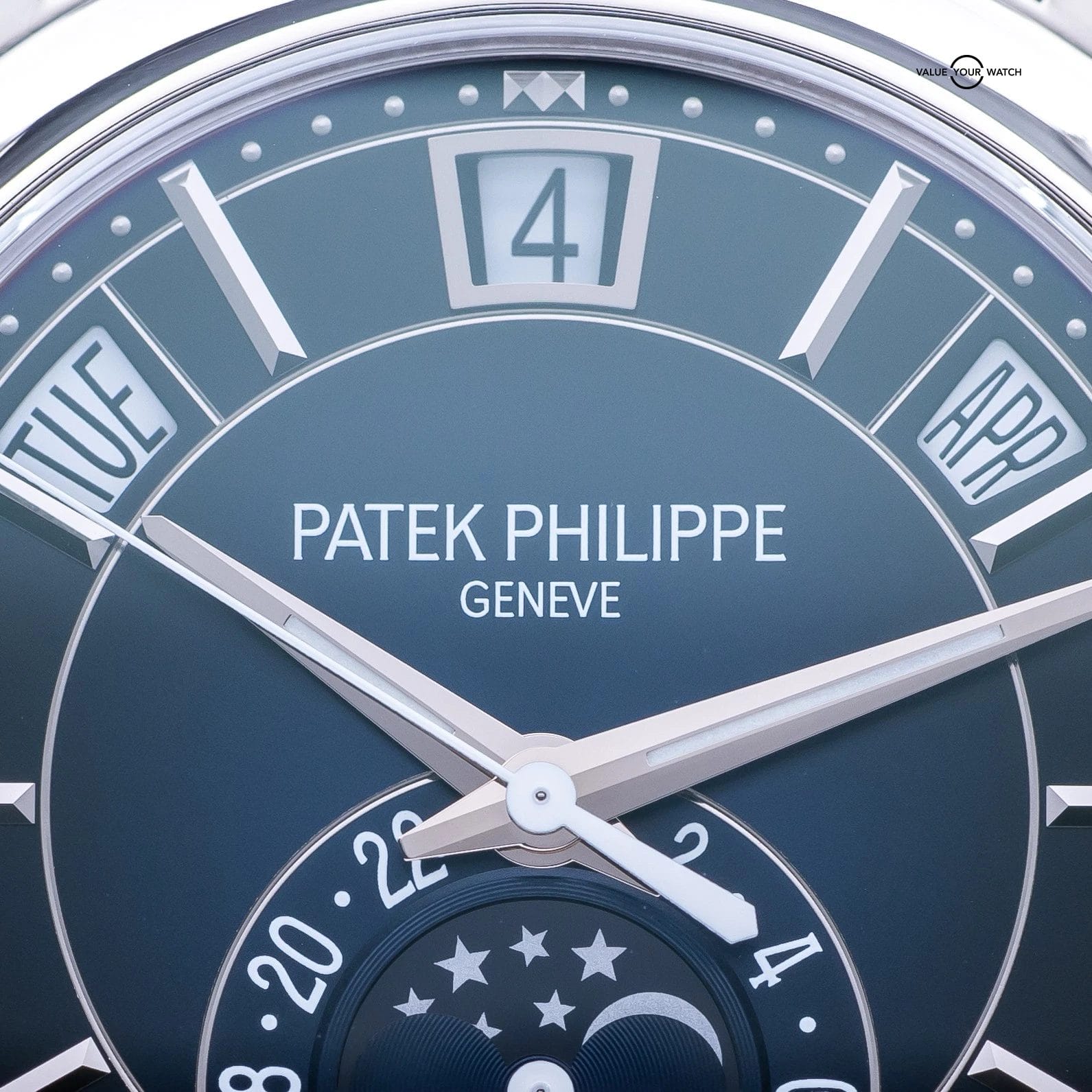 Patek Philippe Annual Calendar Moonphase White Gold Blue 40mm - 5205G Full Set - Image 8