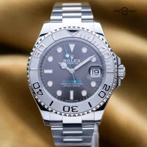 Rolex Yacht-Master 37 Rhodium Slate Dial Oystersteel & Platinum 268622 Full Set
