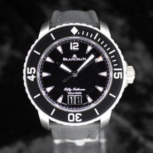 Blancpain Fifty Fathoms Grande Date 5050 12B30 B52A 45MM Titanium Black Dial Full Set Warranty