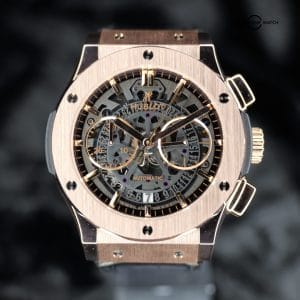 Hublot Aerofusion King Gold 525.OX.0180.LR 45MM Rose Gold Skeleton Dial Watch and card WARRANTY