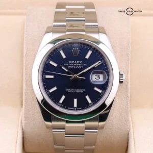 Rolex Datejust 41 Blue Stick Dial 126300 2023 Watch and Card