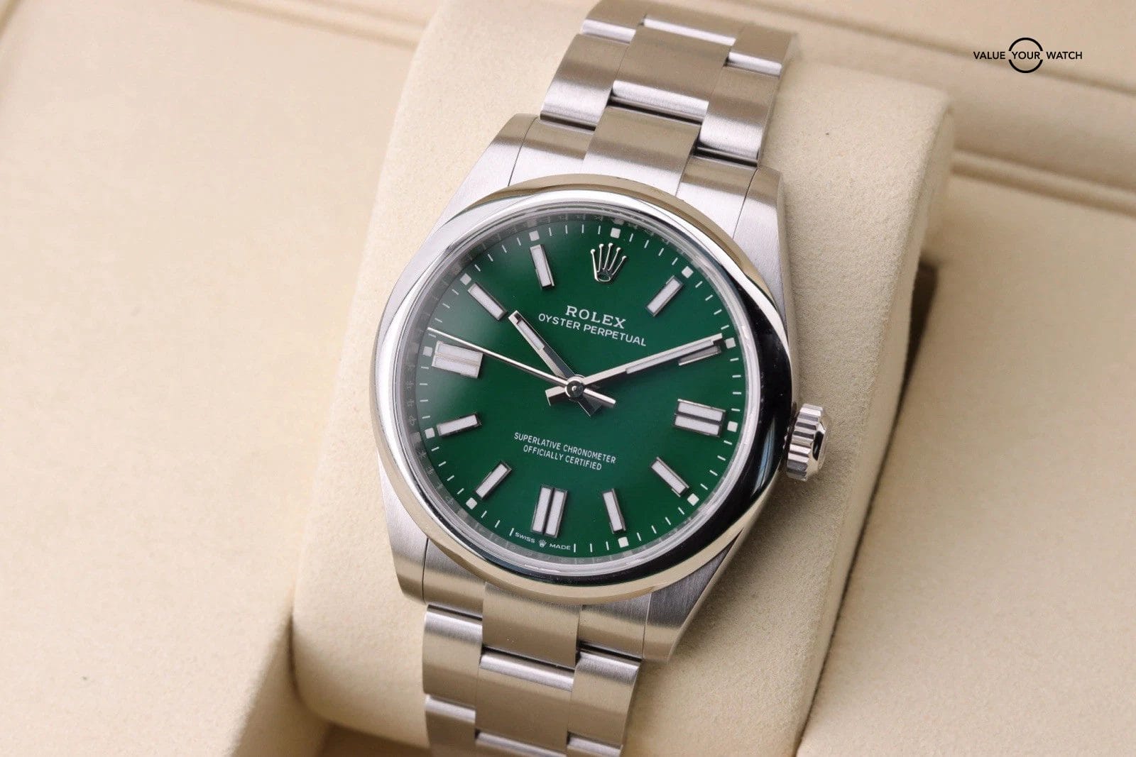 Unworn Rolex Oyster Perpetual 41mm Stainless Steel Green 134300 Dated 2026 - Image 5