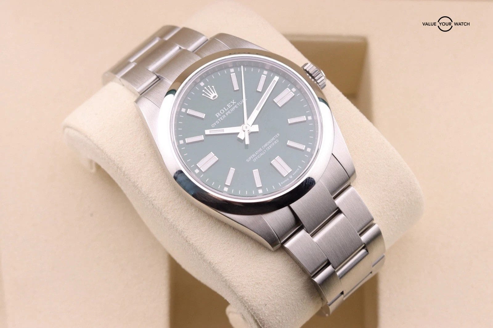 Unworn Rolex Oyster Perpetual 41mm Stainless Steel Green 134300 Dated 2026 - Image 7