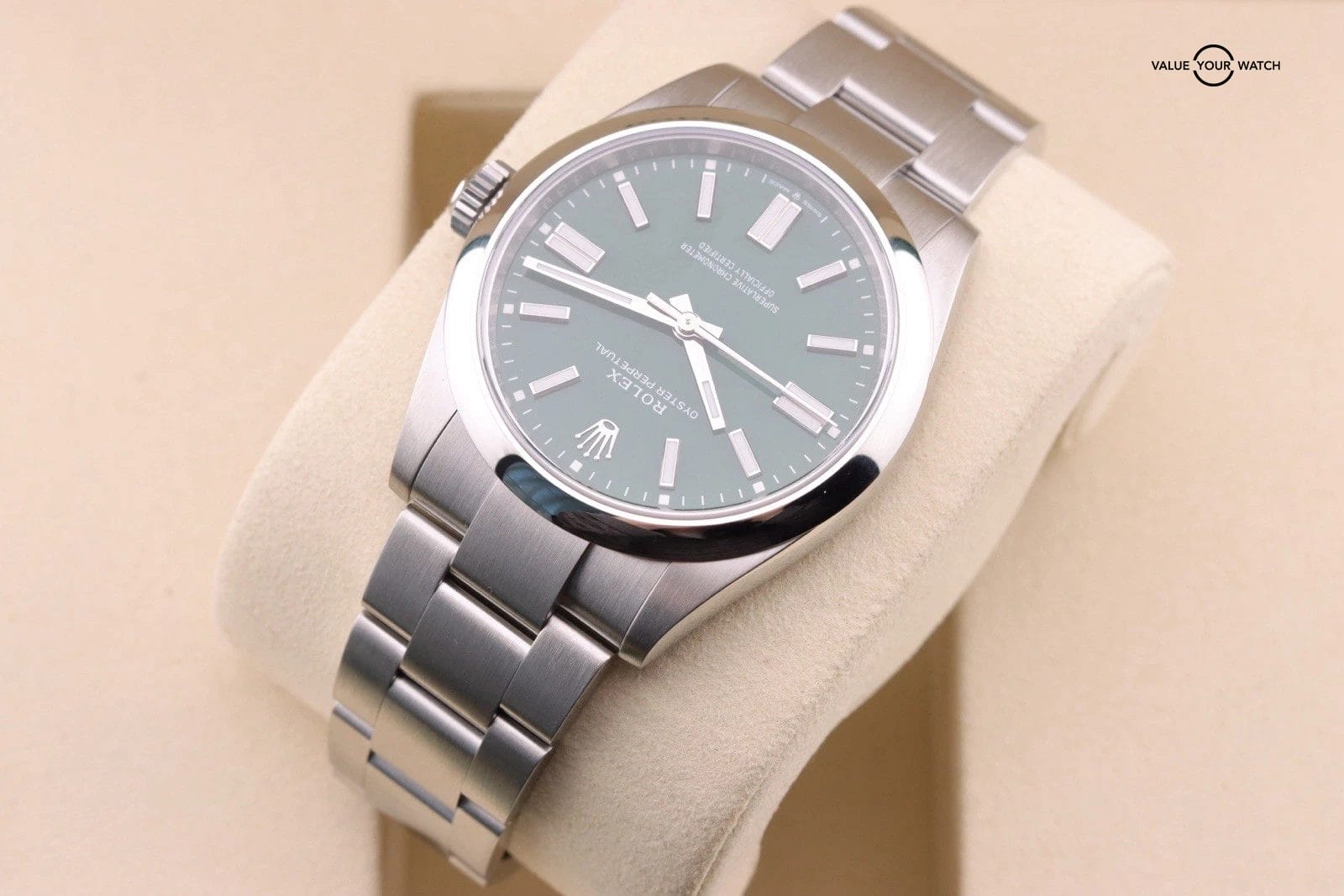 Unworn Rolex Oyster Perpetual 41mm Stainless Steel Green 134300 Dated 2026 - Image 8