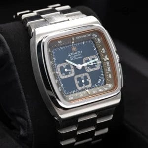 Zenith El Primero Big Blue “TV Watch,”vintage 1973, Chatelain bracelet, 3019 PHC