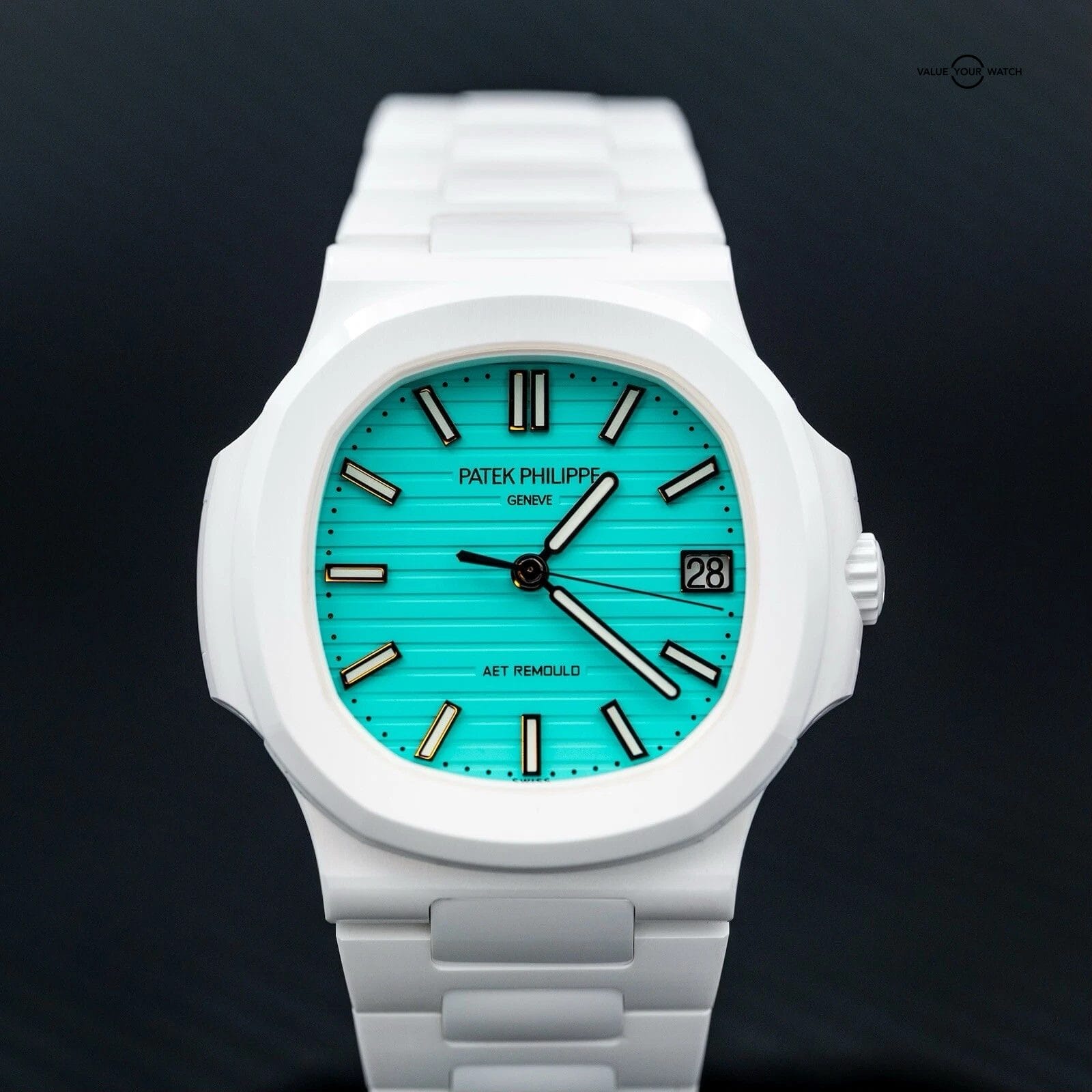2025 Patek Philippe Nautilus 5711 White Ceramic Lefkada Blue by AET Remould